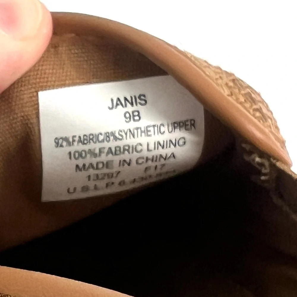 Lauren Ralph Lauren Janis Tan Woven Slip On‎ Loafer Flats Women's Size 9B